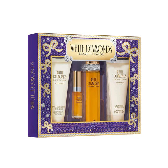 Set de 4 piezas Elizabeth Taylor White Diamond, Eau de Toilette en spray para mujer de 97 ml (3.3 oz)